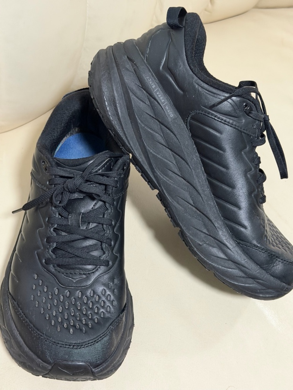 Hoka Men's Black Leather Athletic Sneakers